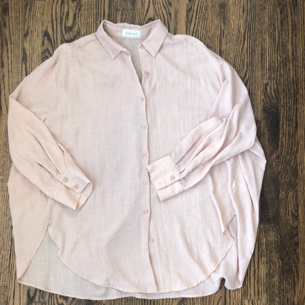 Solai poolside top in rosy peach